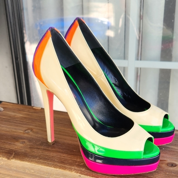 Ruthie Davis Popsicle Peep-Toe PLATFORM HEELS - Picture 5 of 9